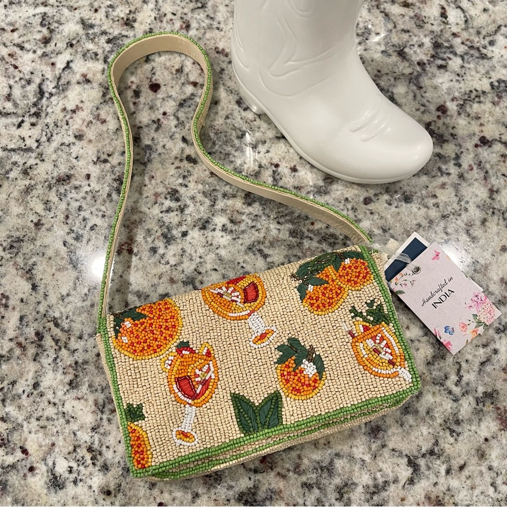NWT🍊Aperol Spritz Beaded Shoulder Bag🍊